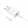 Зарядное устройство HOCO C81A Asombroso single, 2.1A, белый, кабель micro USB